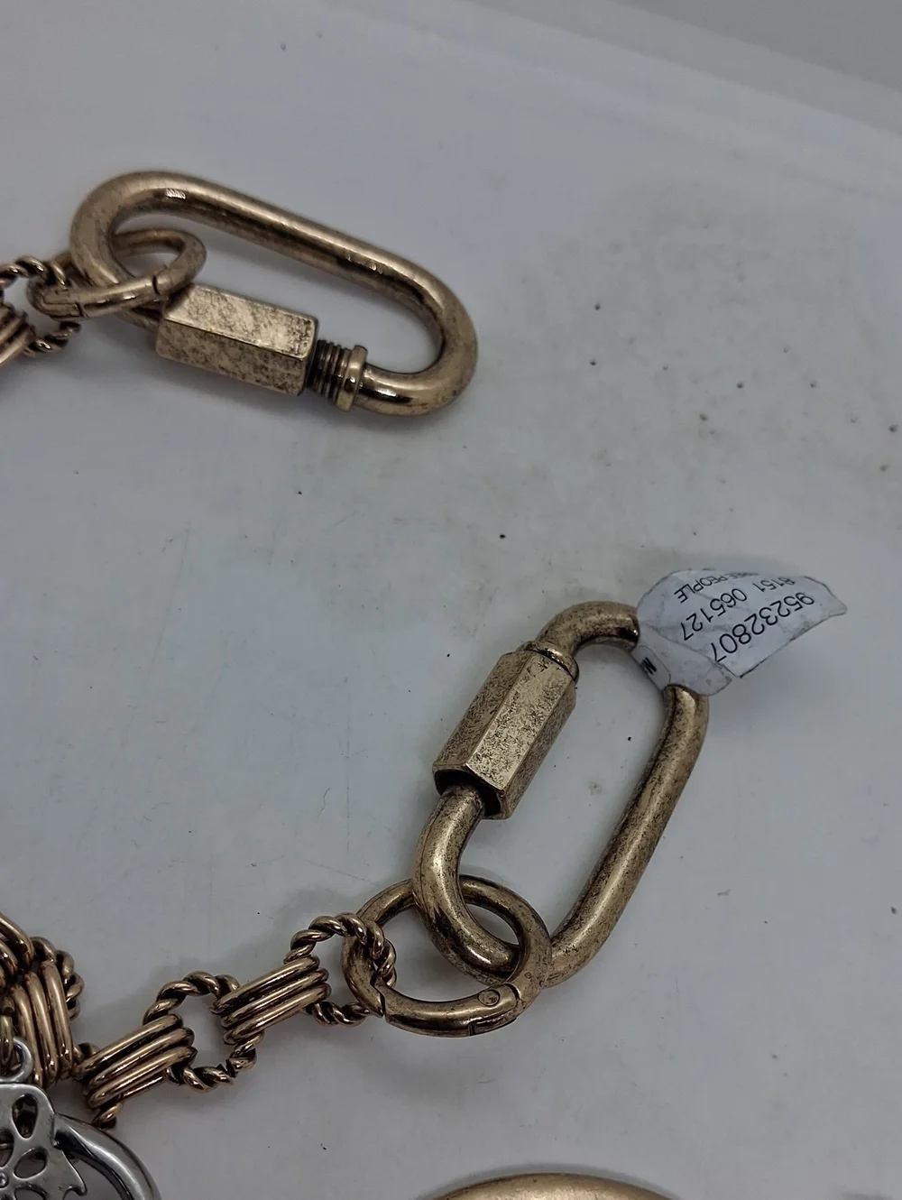 NWT Free People Gold-Tone Heart & Key Sway Bag Charm with And Sea Shell Charm